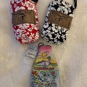 2 Ron Jon koozies and 1 NWT Caribbean koozie